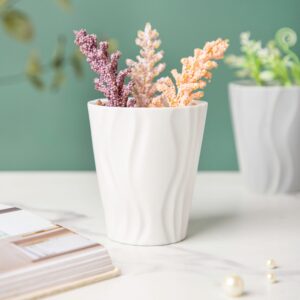 Nordic White Wavy Ceramic Planter